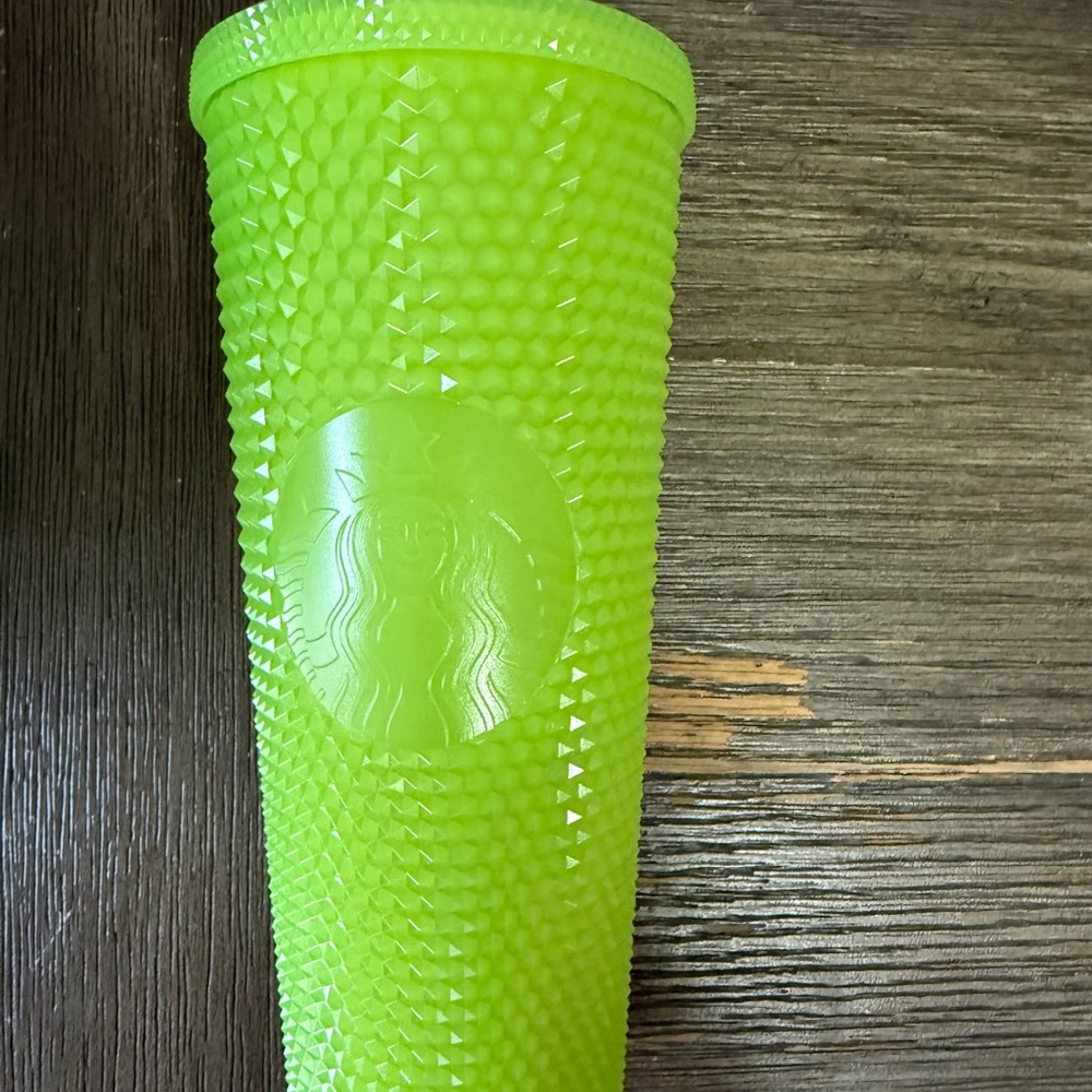 Starbucks Bright Green Textured Tumbler Glow in the Dark